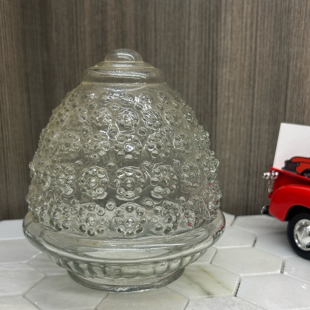 Vintage Clear Glass Light Cover Globe Acorn Beehive Shade Hobnail Bubble 3”